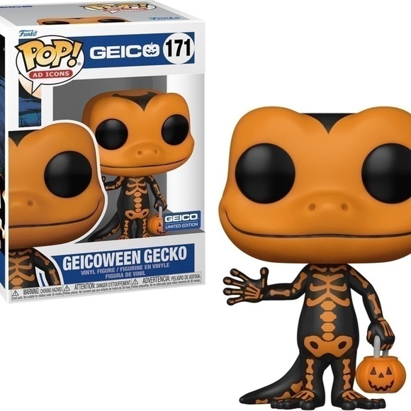 BNIB Limited Edition Geicoween Orange Gecko Funko Pop Ad Icons #171 - Picture 1 of 7